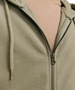 Jack & Jones Sweatjacke Charge Silver Sage mit Sweatstoff