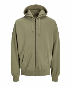 Jack & Jones Sweatjacke Charge Silver Sage mit Sweatstoff