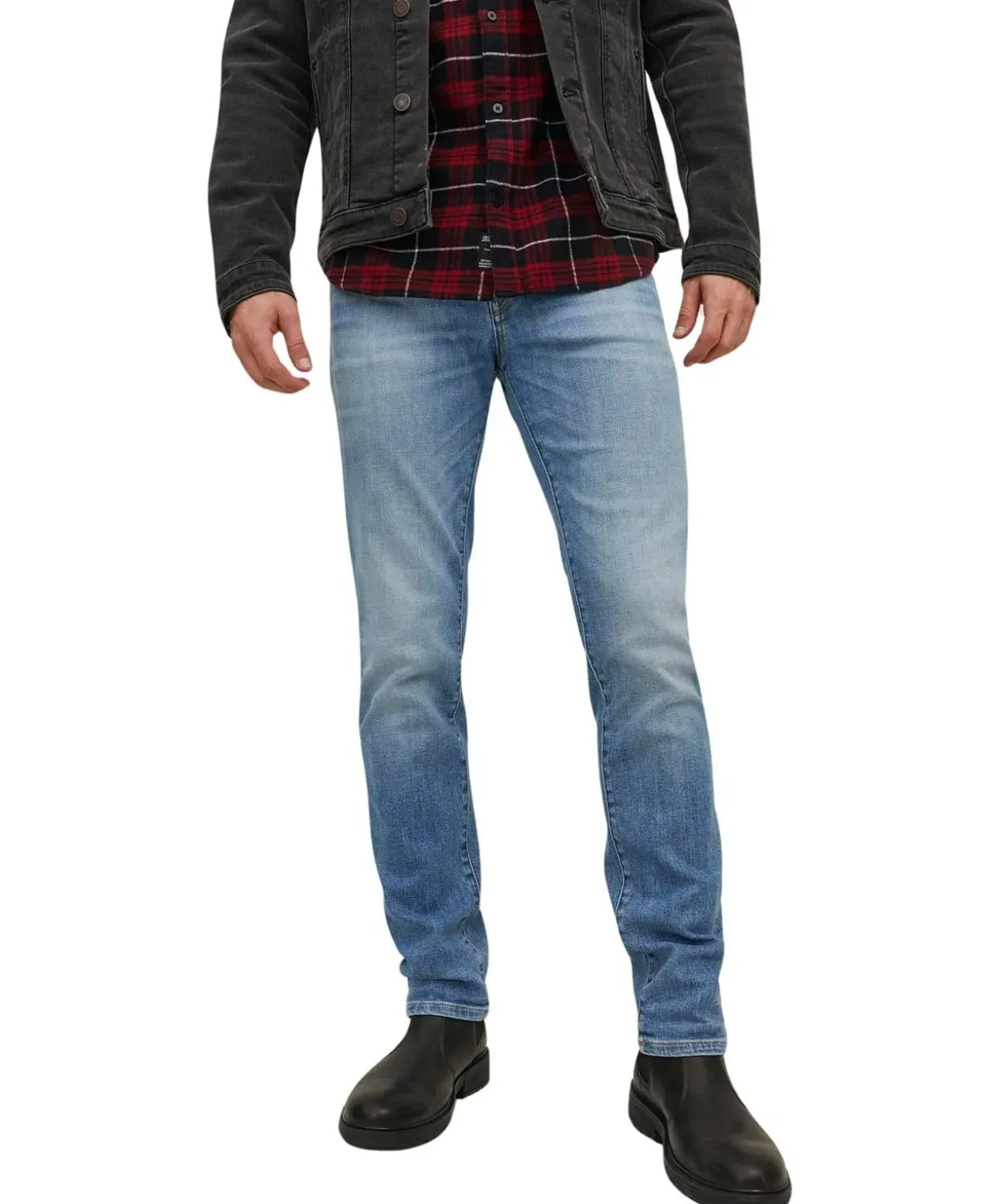 Jack & Jones Tim Jeans Slim Straight Fit in Hellblau