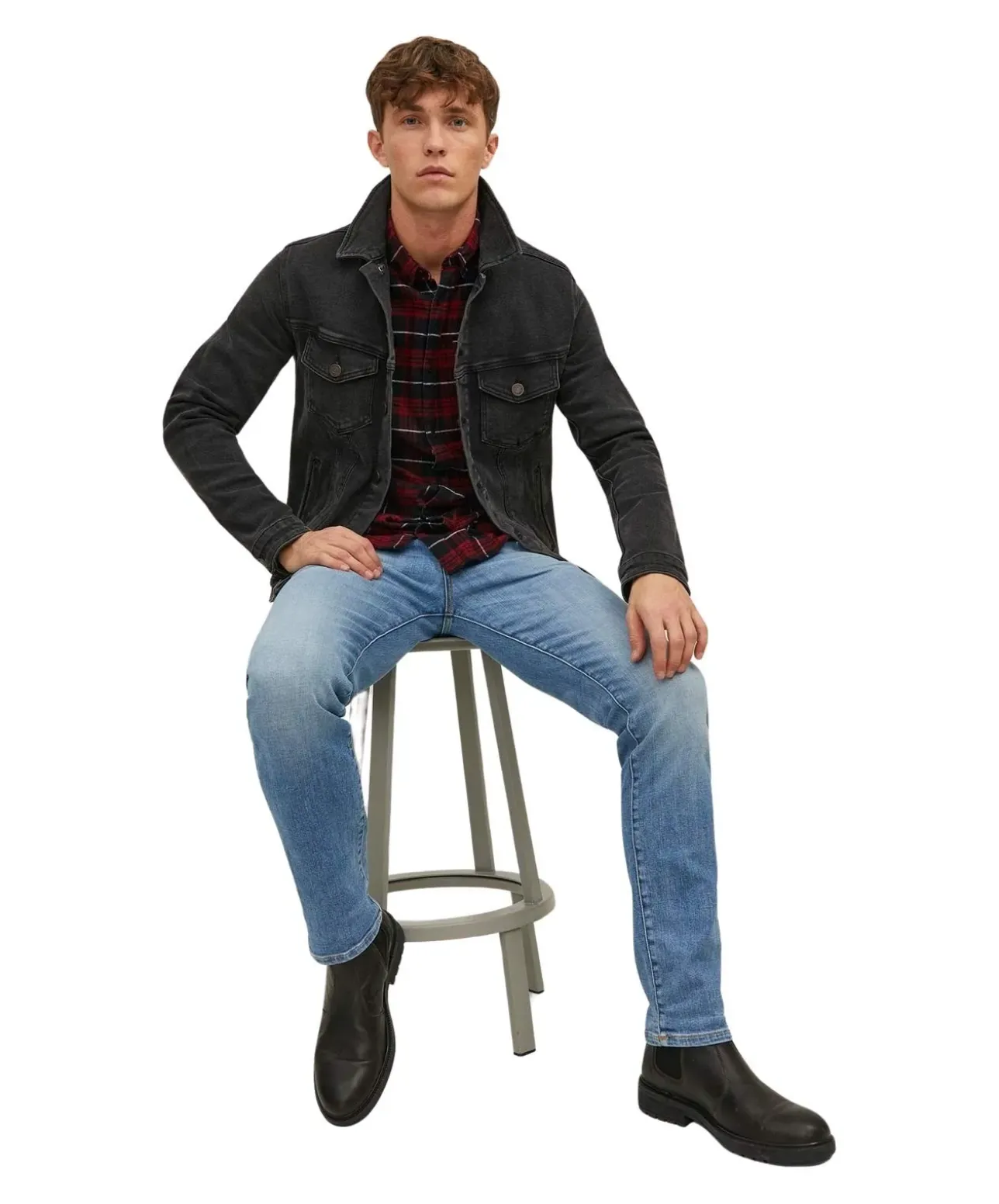 Jack & Jones Tim Jeans Slim Straight Fit in Hellblau