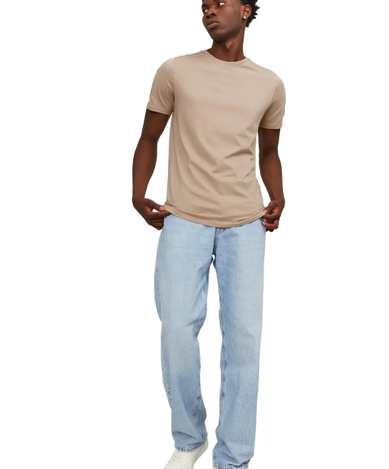 Jack & Jones T-Shirt aus Bio-Baumwolle in Hellbraun