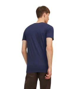 Jack & Jones T-Shirt Basic V-Neck in blauem Navy