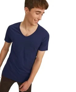 Jack & Jones T-Shirt Basic V-Neck in blauem Navy