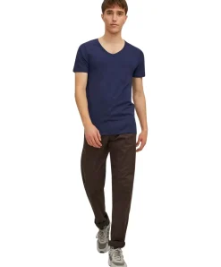 Jack & Jones T-Shirt Basic V-Neck in blauem Navy