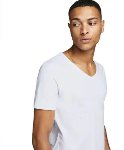 Jack & Jones T-Shirt Basic V-Neck in Weiß