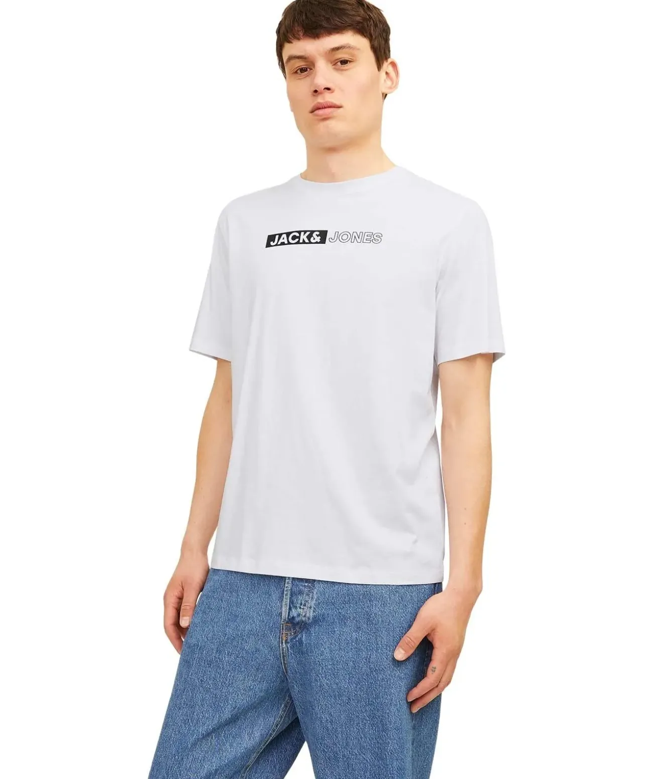 Jack & Jones T-Shirt Corp Weiß mit Pigmentprint