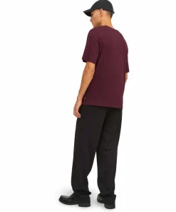 Jack & Jones T-Shirt in Royalrot mit klassischem Rundhals