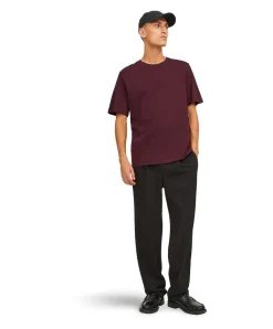 Jack & Jones T-Shirt in Royalrot mit klassischem Rundhals