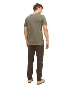 Jack & Jones T-Shirt mit Splitneck in Dusky Green