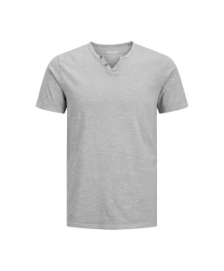 Jack & Jones T-Shirt Split mit Neck in Ultimate Grey