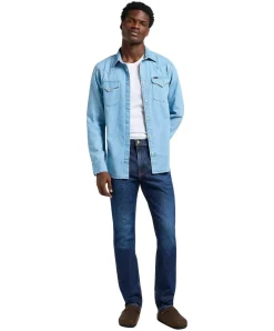 LEE Jeanshemd im Western Style in hellblau