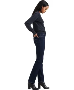 Levi’s 724 - Gerade dunkelblaue Jeans mit hohem Bund
