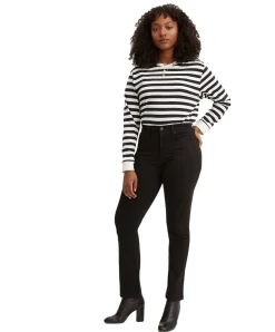 Levi’s 724 - Gerade Schwarze Jeans mit hohem Bund