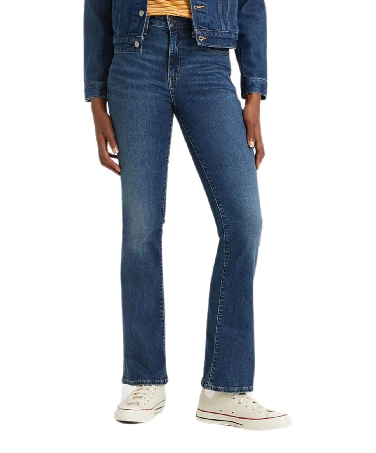 Levi's 725 Bootcut Jeans mit hohem Bund in Mittelblau