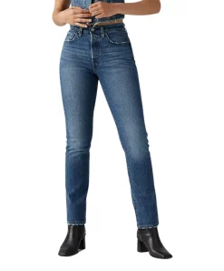 Levi's 501 Damen Jeans mit geradem Bein in Mittelblau