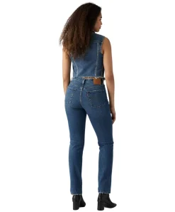 Levi's 501 Damen Jeans mit geradem Bein in Mittelblau