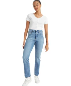 Levi's 501 Damen-Jeans Original Fit in hellem Hollow Days