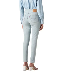Levis 721 High Rise Skinny aus leichtem Bleached Denim