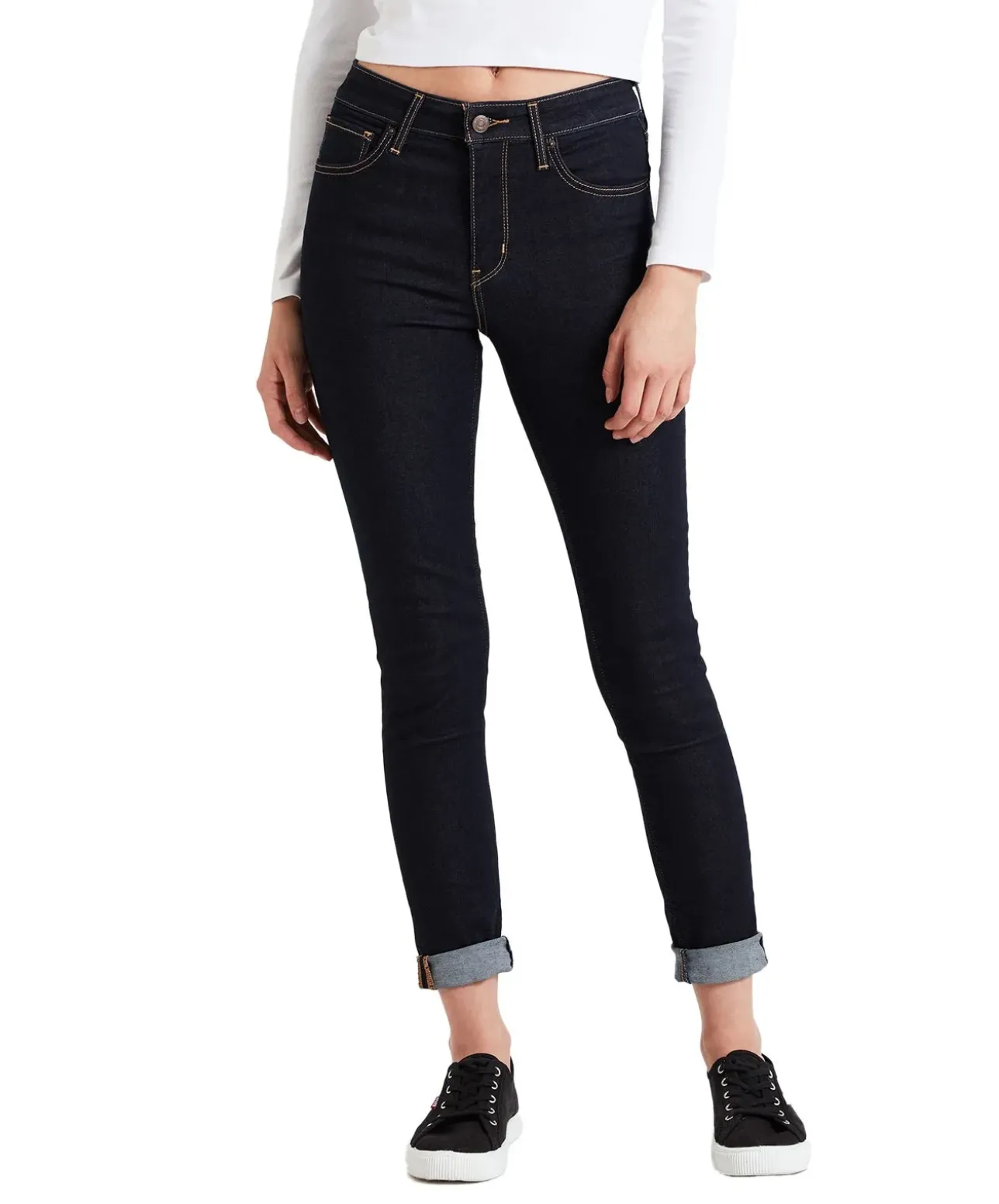 Levis 721 High Rise Skinny Jeans in Dark Denim