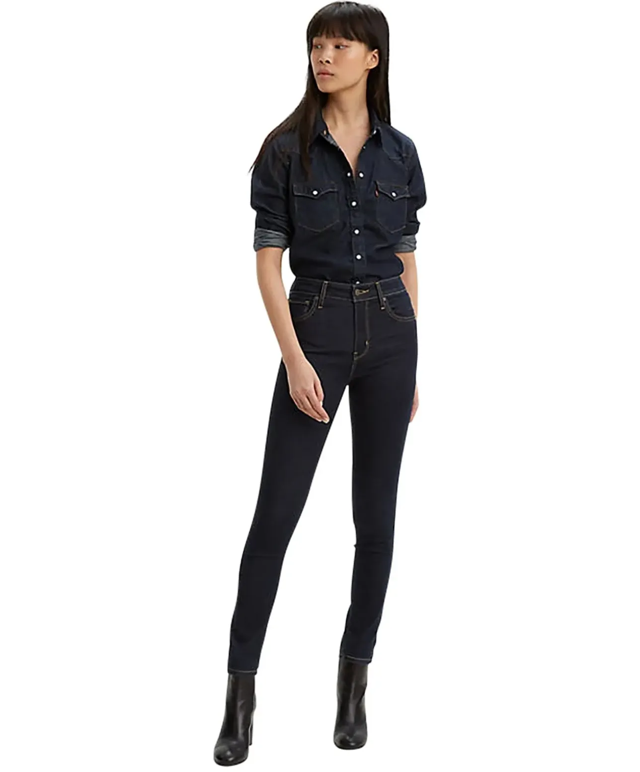 Levis 721 High Rise Skinny Jeans in Dark Denim