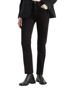 Levis 724 Jeans mit hohem Bund in Schwarz