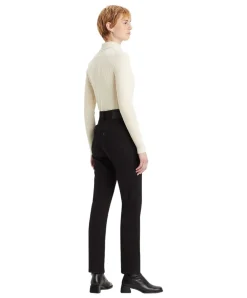 Levis 724 Jeans mit hohem Bund in Schwarz