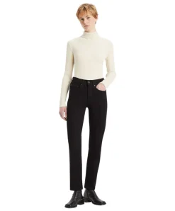 Levis 724 Jeans mit hohem Bund in Schwarz