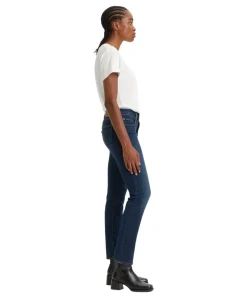 Levis 724 Jeans mit hohem Bund in Blue Swell Verwaschung