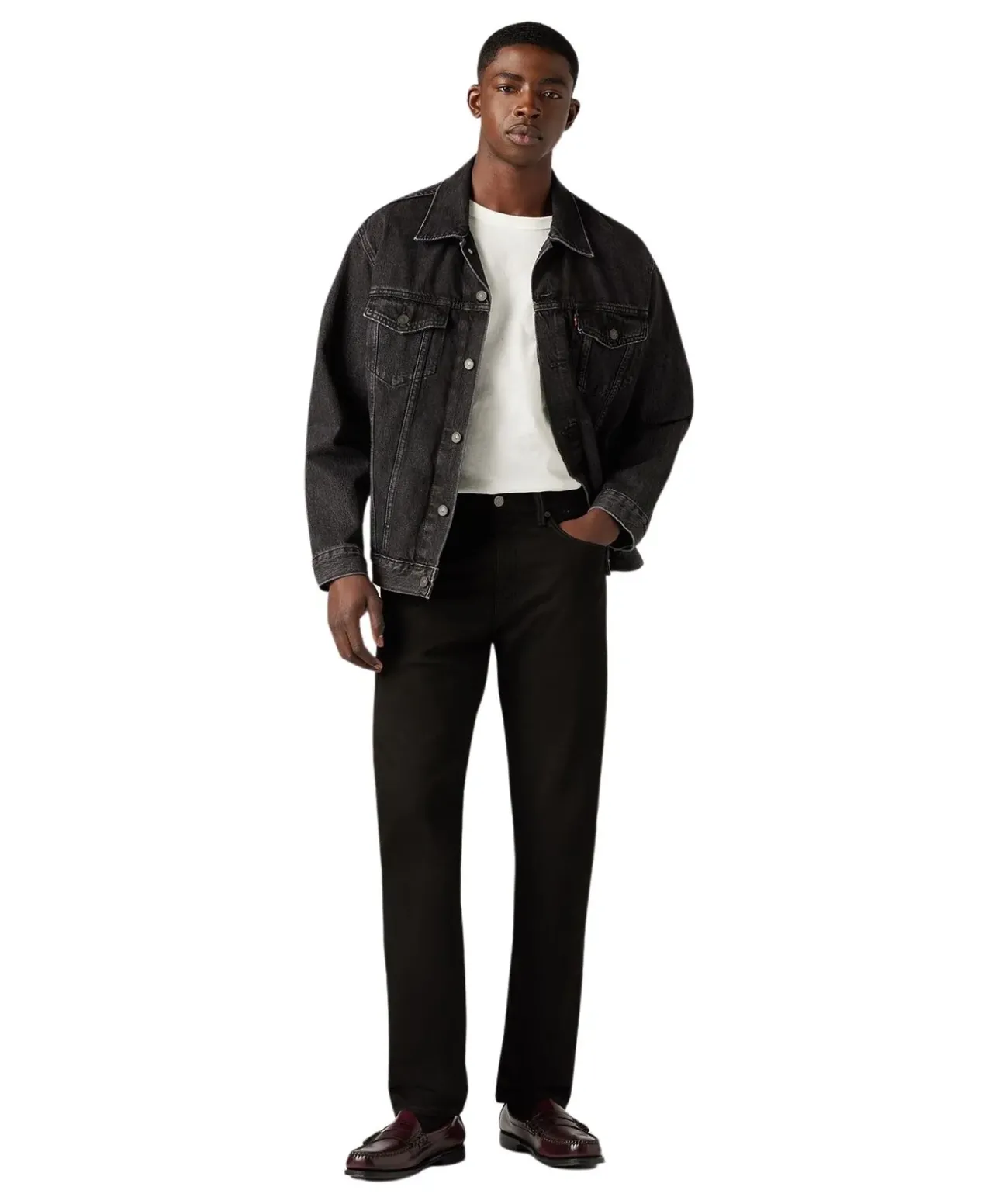 Levis 502 Jeans Tapered Fit in schwarzem Nightshine