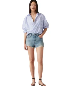 Levi's 501 Shorts mit hohem Bund in hellblauer-Optik