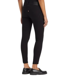 Levi's 711 Skinny Jeans mit Doppelknopf in Schwarz