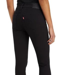 Levi's 711 Skinny Jeans mit Doppelknopf in Schwarz