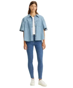 Levis 720 Skinny Jeans mit hohem Bund in Stonewash