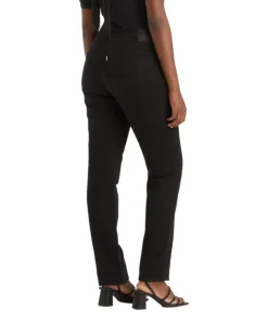 Levi's 712 Slim fit Jeans mit hohem Bund in Schwarz