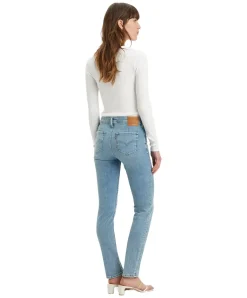 Levi's 712 Slim Jeans in Mittelblau mit hohem Bund