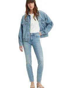 Levi's 712 Slim Jeans in Mittelblau mit hohem Bund