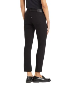 Levi's 712 Slim Jeans in Schwarz mit hohem Bund