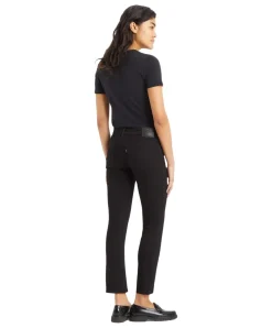 Levi's 712 Slim Jeans in Schwarz mit hohem Bund