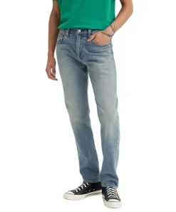 Levis 502 Taper Jeans in blauer Used-Optik