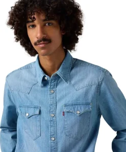 Levis Herrenhemd Barstow Western in hellblauem Stone