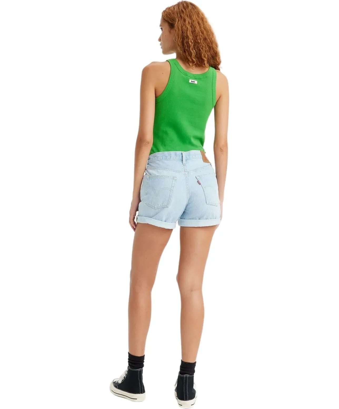 Levi's Jeans Shorts Long 501 in hellblau und hohem Bund