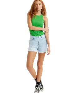 Levi's Jeans Shorts Long 501 in hellblau und hohem Bund