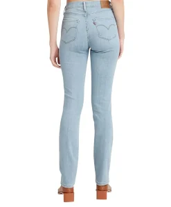 Levi's Jeans Straight 724 High in Himmelblau mit Rissen