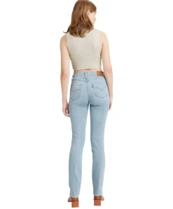 Levi's Jeans Straight 724 High in Himmelblau mit Rissen