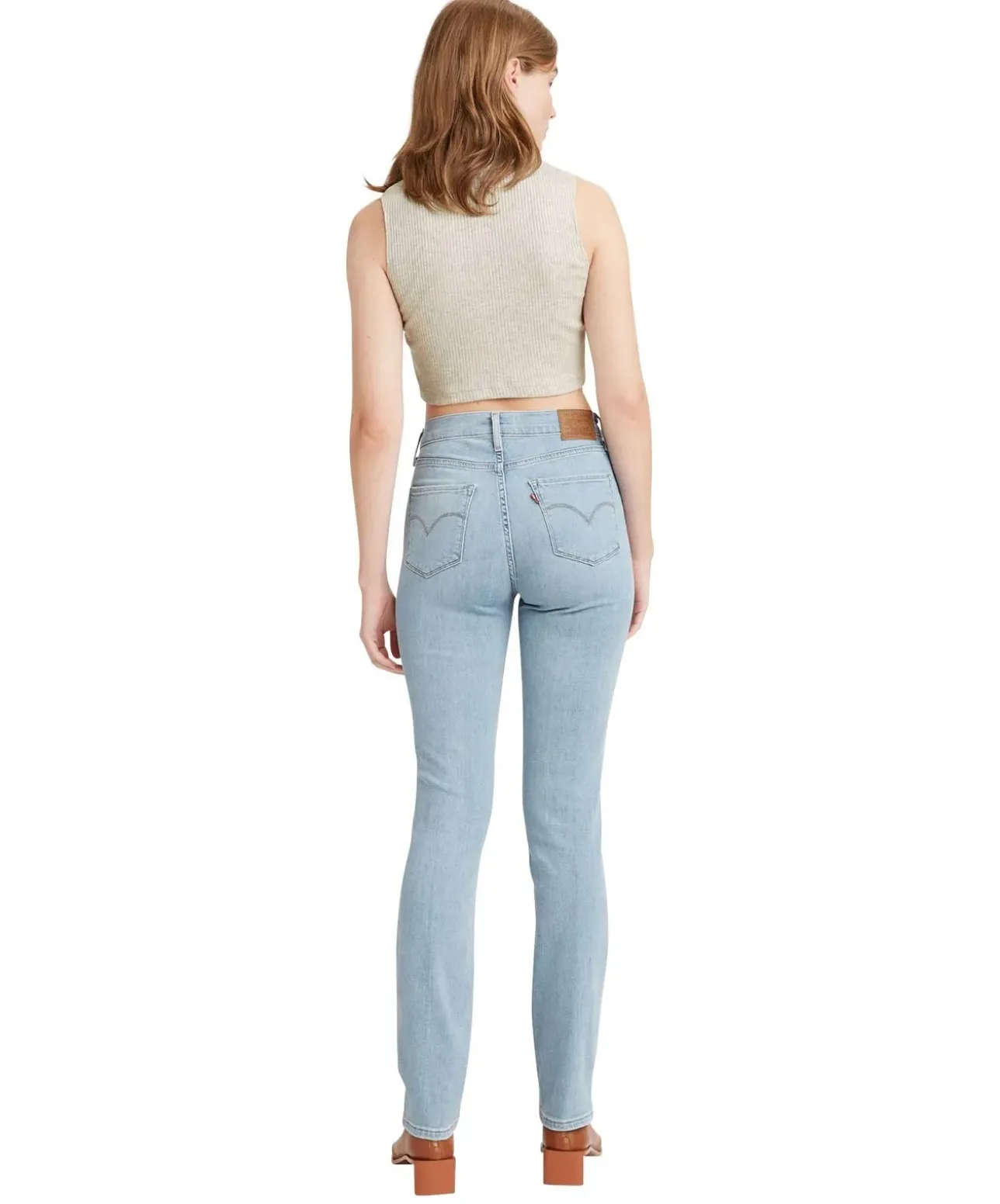 Levi's Jeans Straight 724 High in Himmelblau mit Rissen