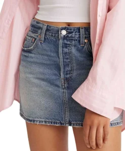 Levis Jeansrock Icon aus Baumwolle in Mittelblau