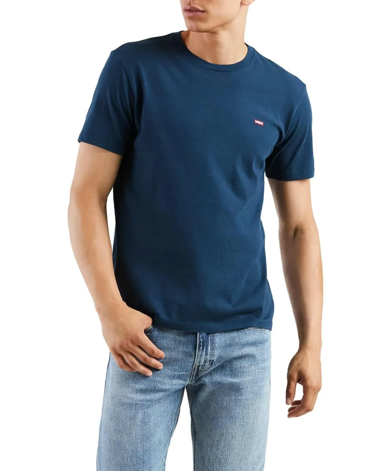 Levis Original Tee - blaues Basics Shirts aus Baumwolljersey