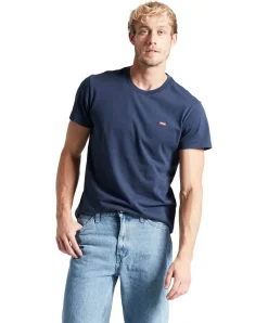 Levis Original Tee - blaues Basics Shirts aus Baumwolljersey