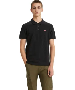 Levi's Poloshirt Housemark Polo in schwarzer Piqué-Qualität