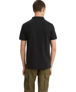 Levi's Poloshirt Housemark Polo in schwarzer Piqué-Qualität